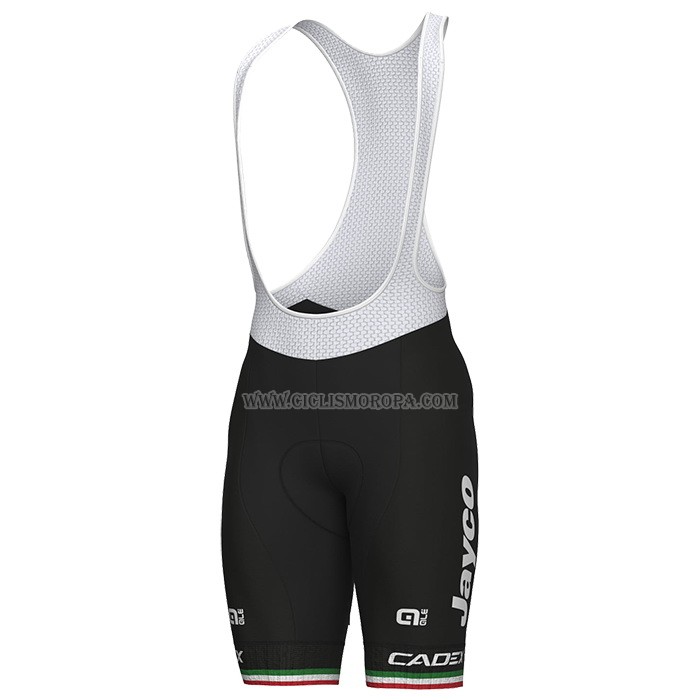 2023 Ropa Ciclismo Jayco Alula Italia Campeon Verde Blanco Rojo Mangas Cortas y Culotte Corto